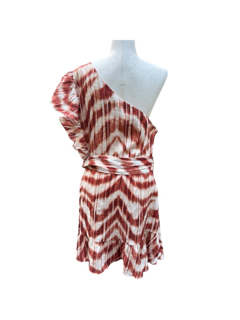 Banana Republic Linen One Shoulder Ruffle Dress Plus Size 20 Resort Boho Chic - Picture 8 of 15